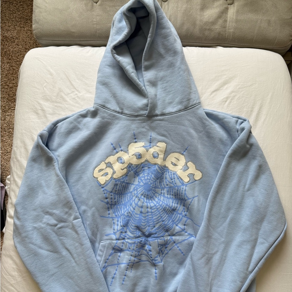 Sp5der Web Hoodie Sky Blue